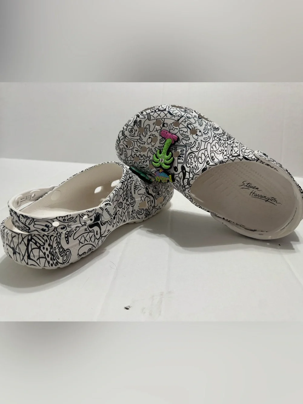 Crocs × Steven Harrington Collab Classic Clog White Black M9 W11